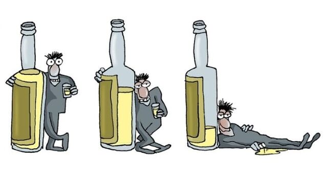 Stadien des männlichen Alkoholismus